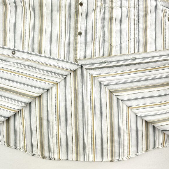 KUHL Suncel Shirt Men's XL Button Up Short Sleeve Striped Hiking Metal Buttons - Picture 10 of 11